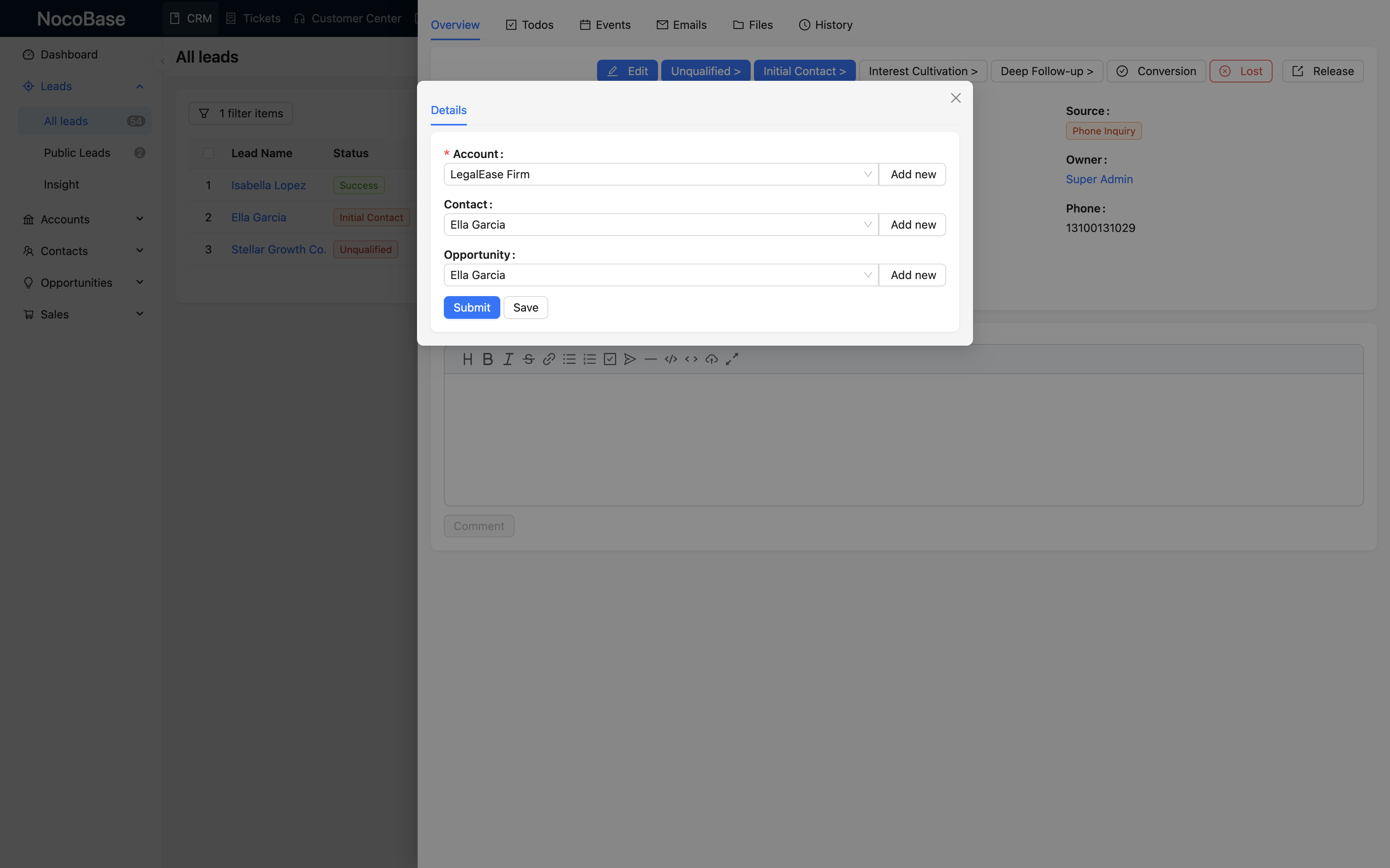 NocoBase 演示界面