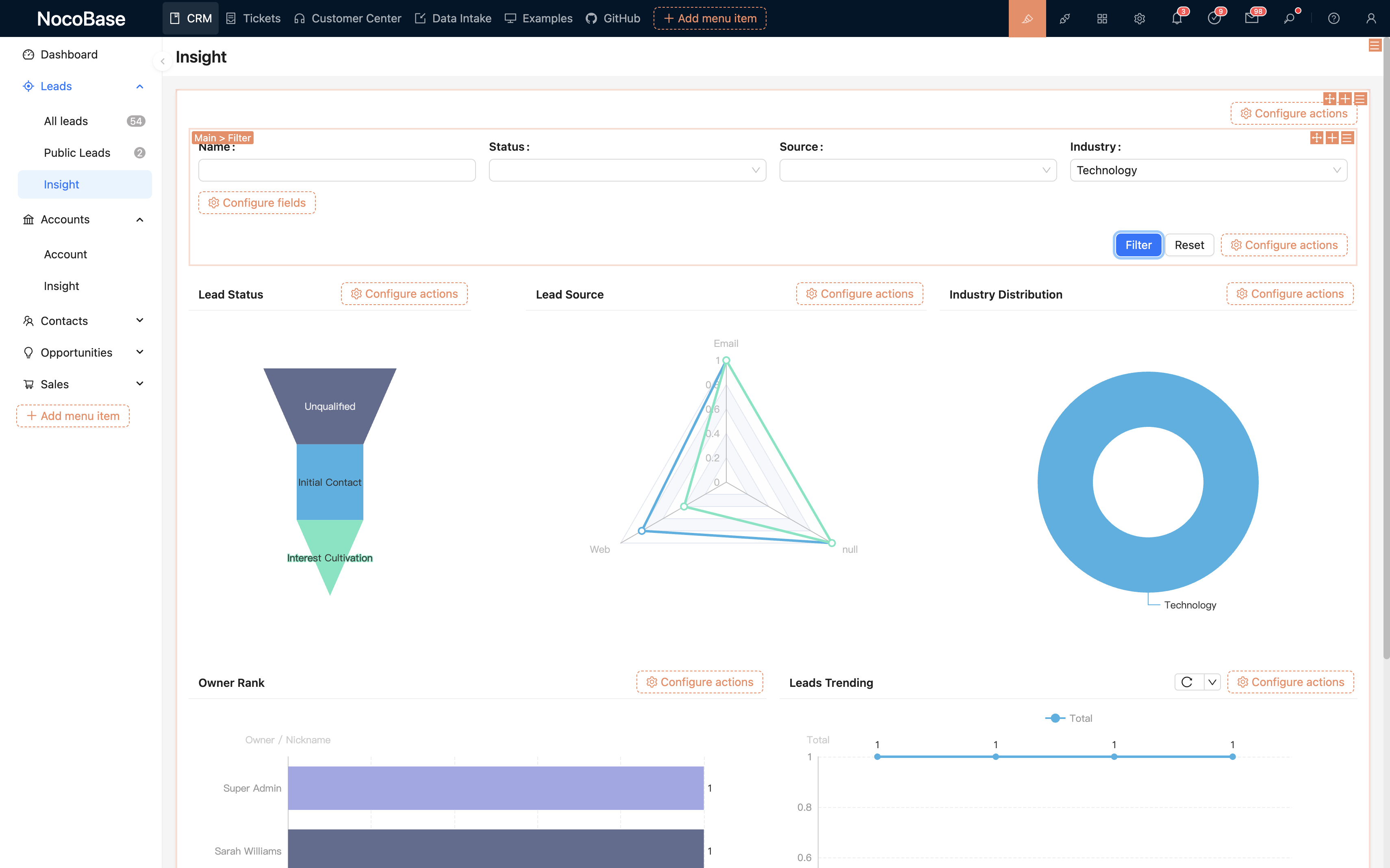 NocoBase 演示界面