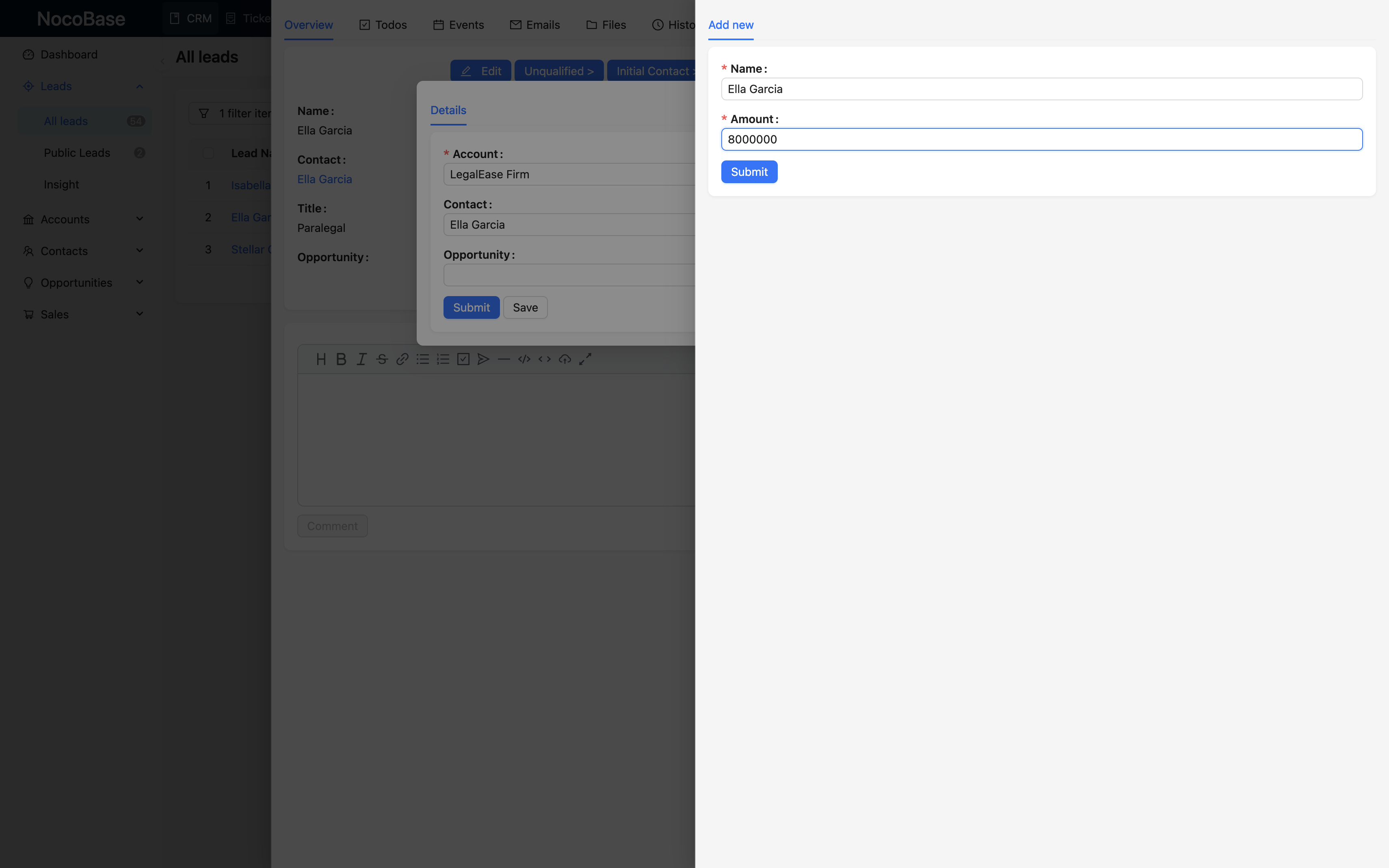 NocoBase 演示界面