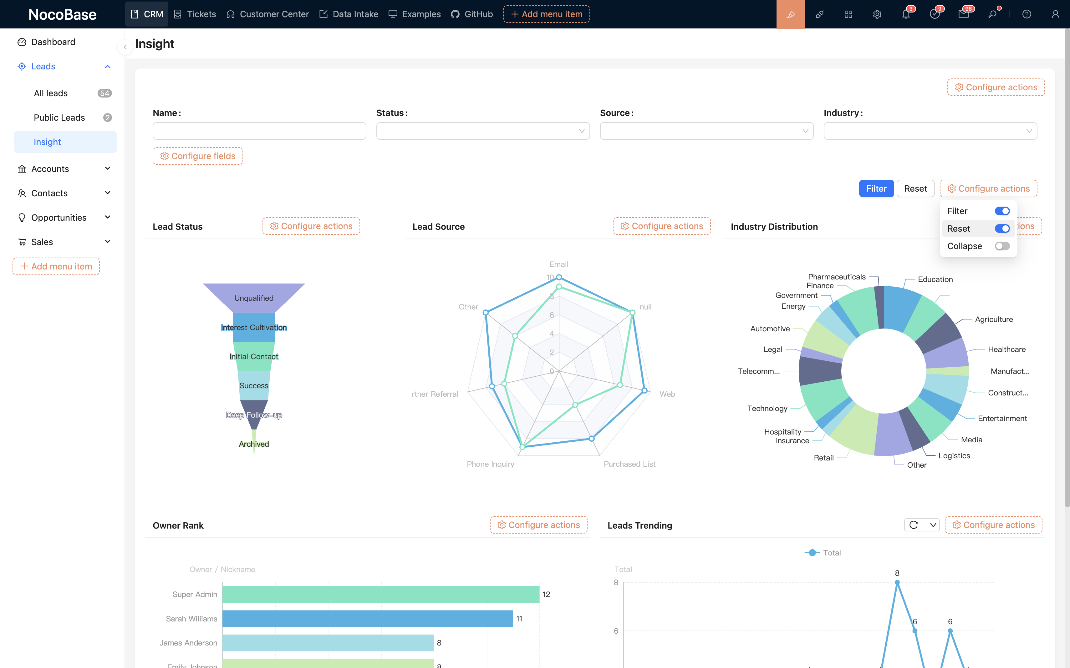 NocoBase 演示界面