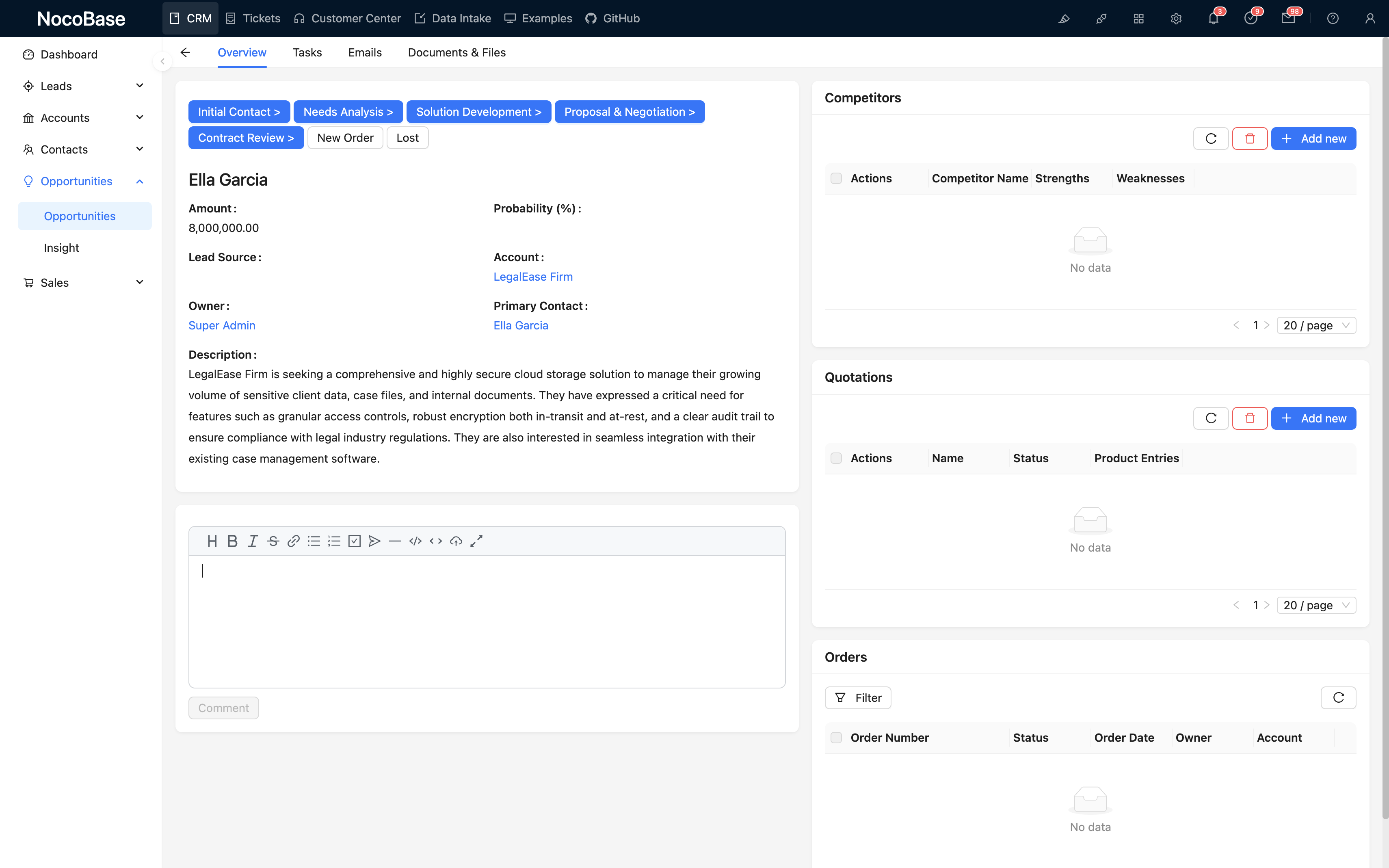 NocoBase 演示界面