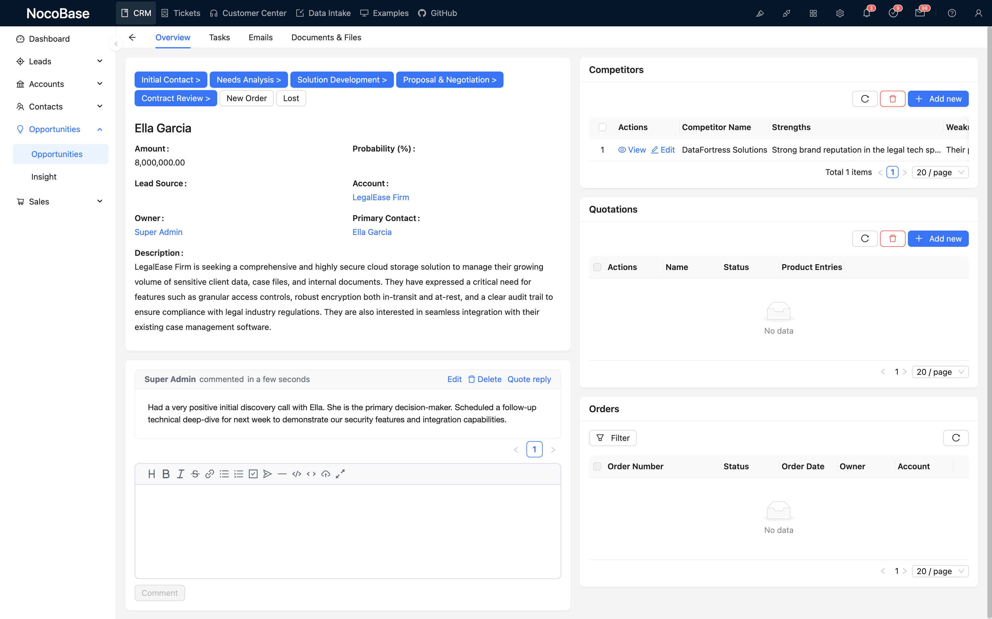 NocoBase 演示界面