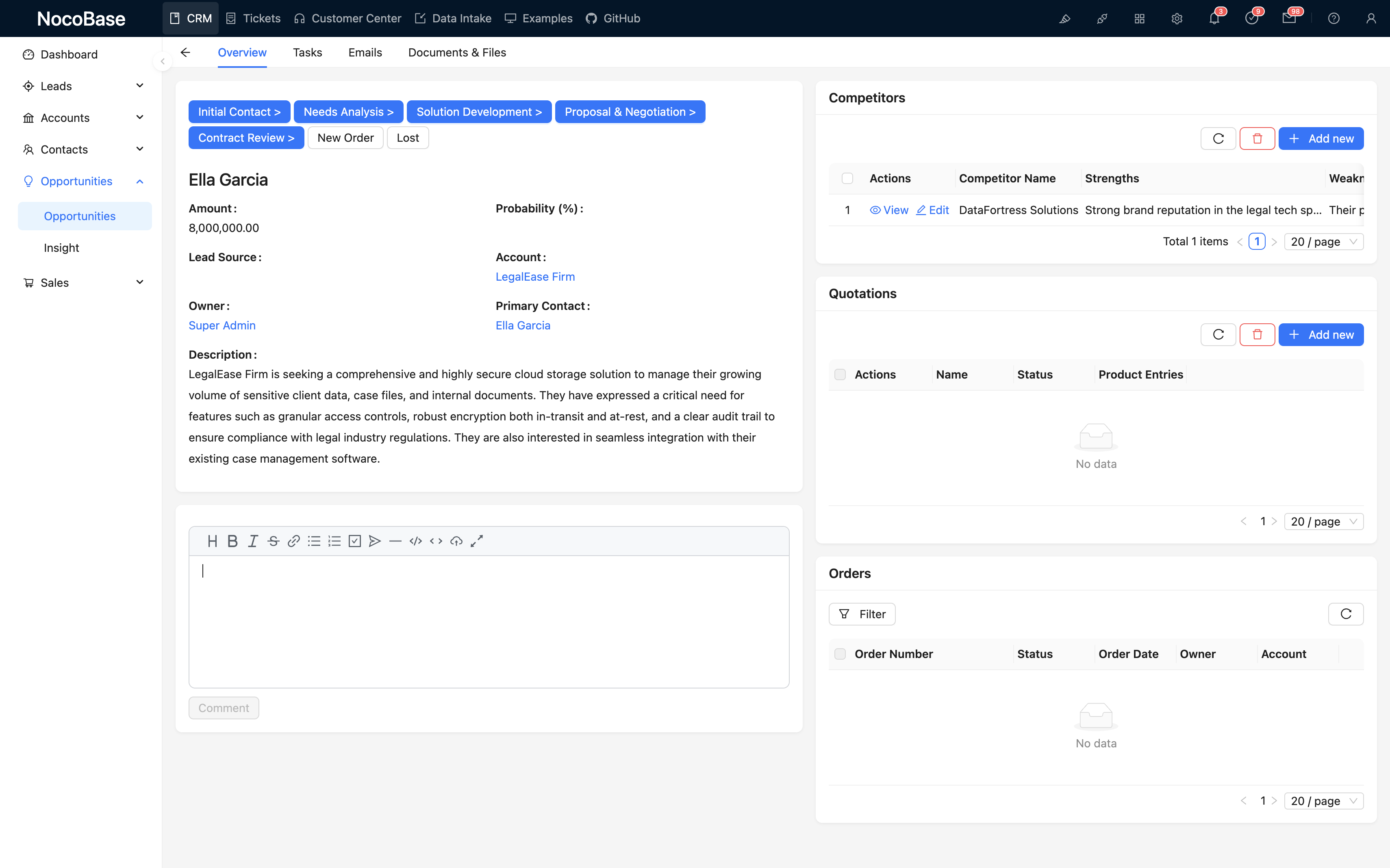 NocoBase 演示界面
