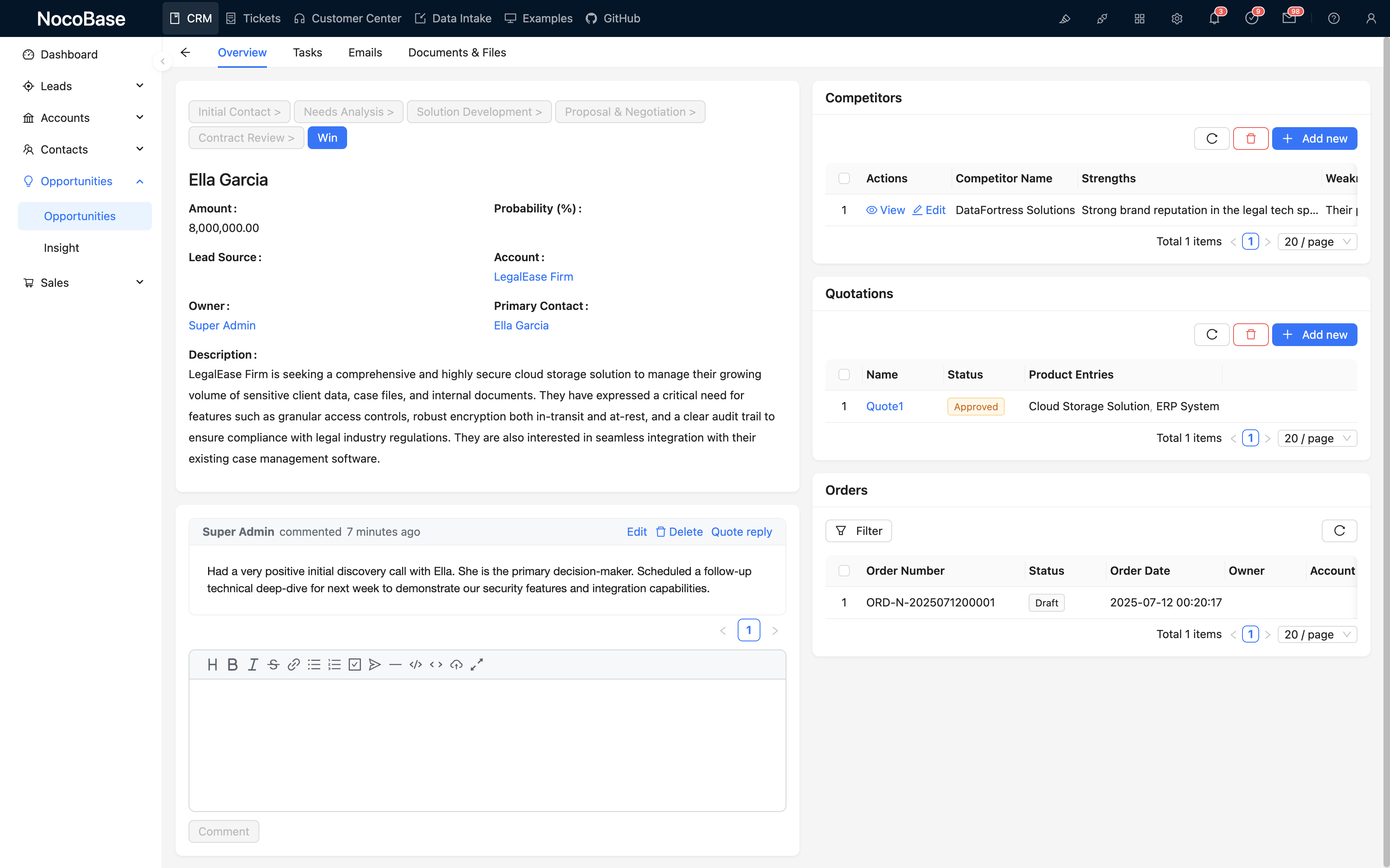 NocoBase 演示界面