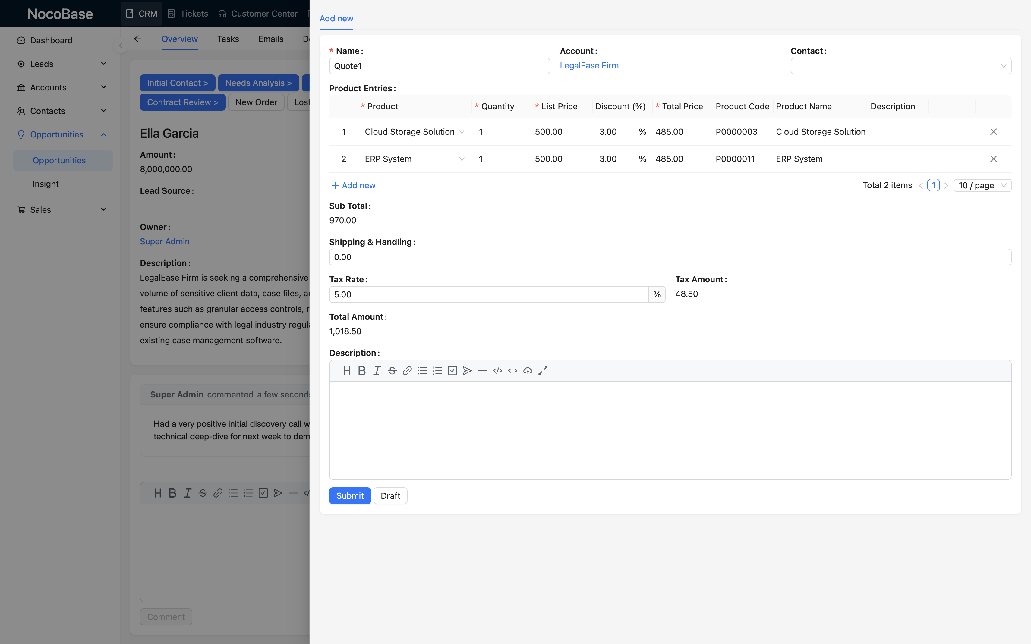 NocoBase 演示界面
