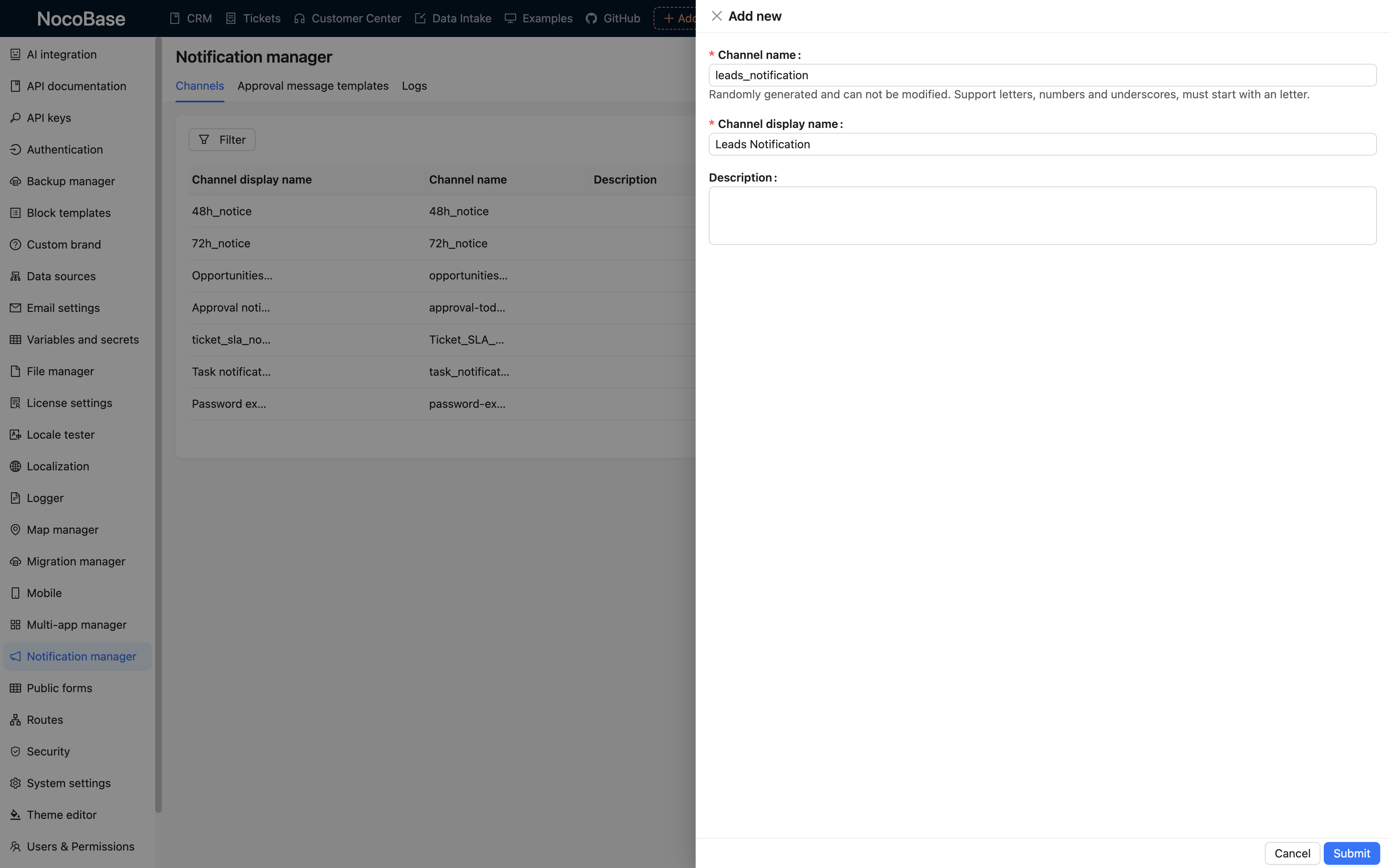 NocoBase 演示界面