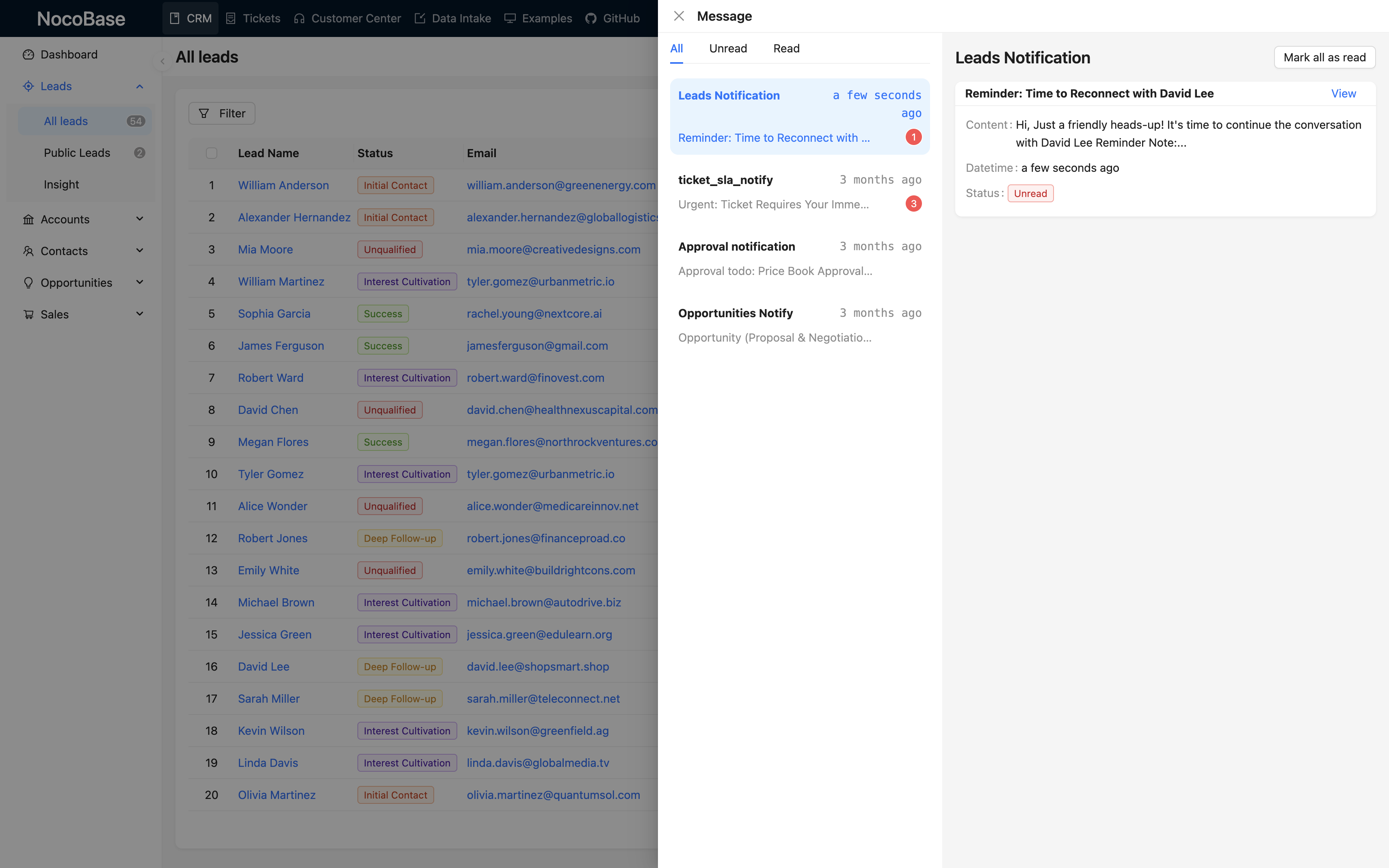 NocoBase 演示界面