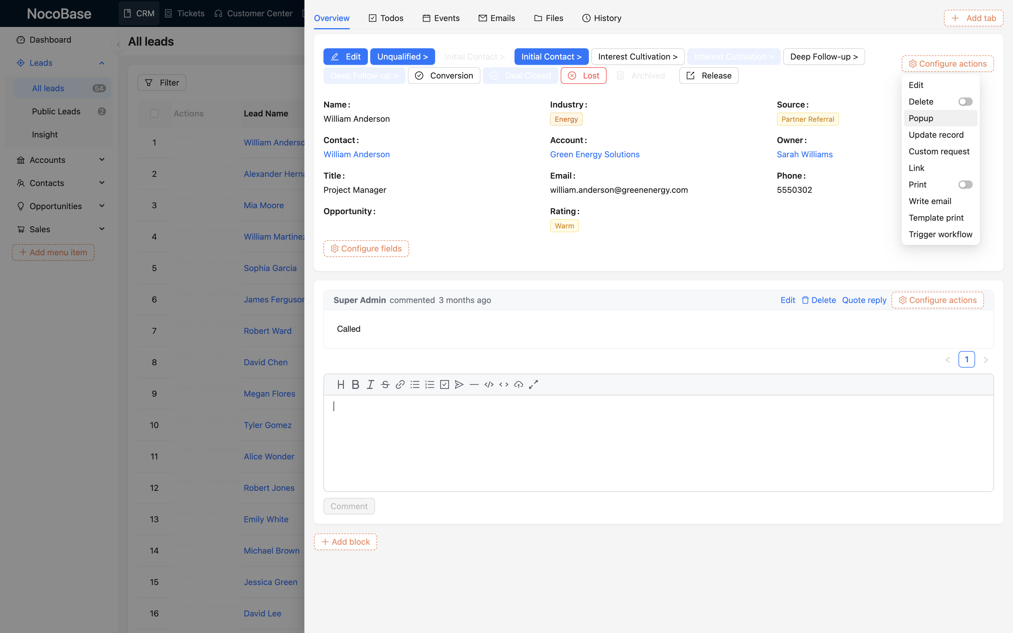 NocoBase 演示界面