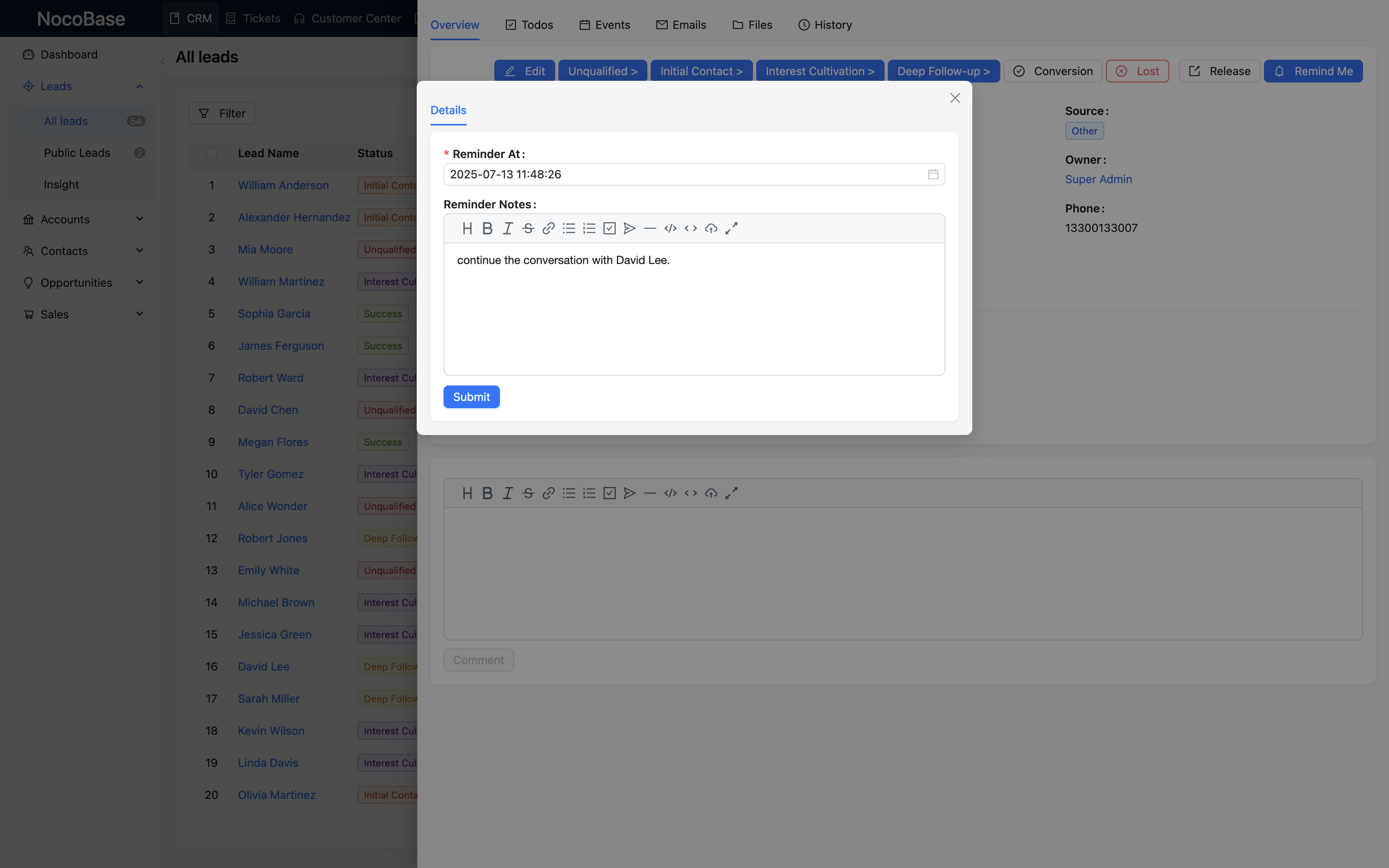 NocoBase 演示界面