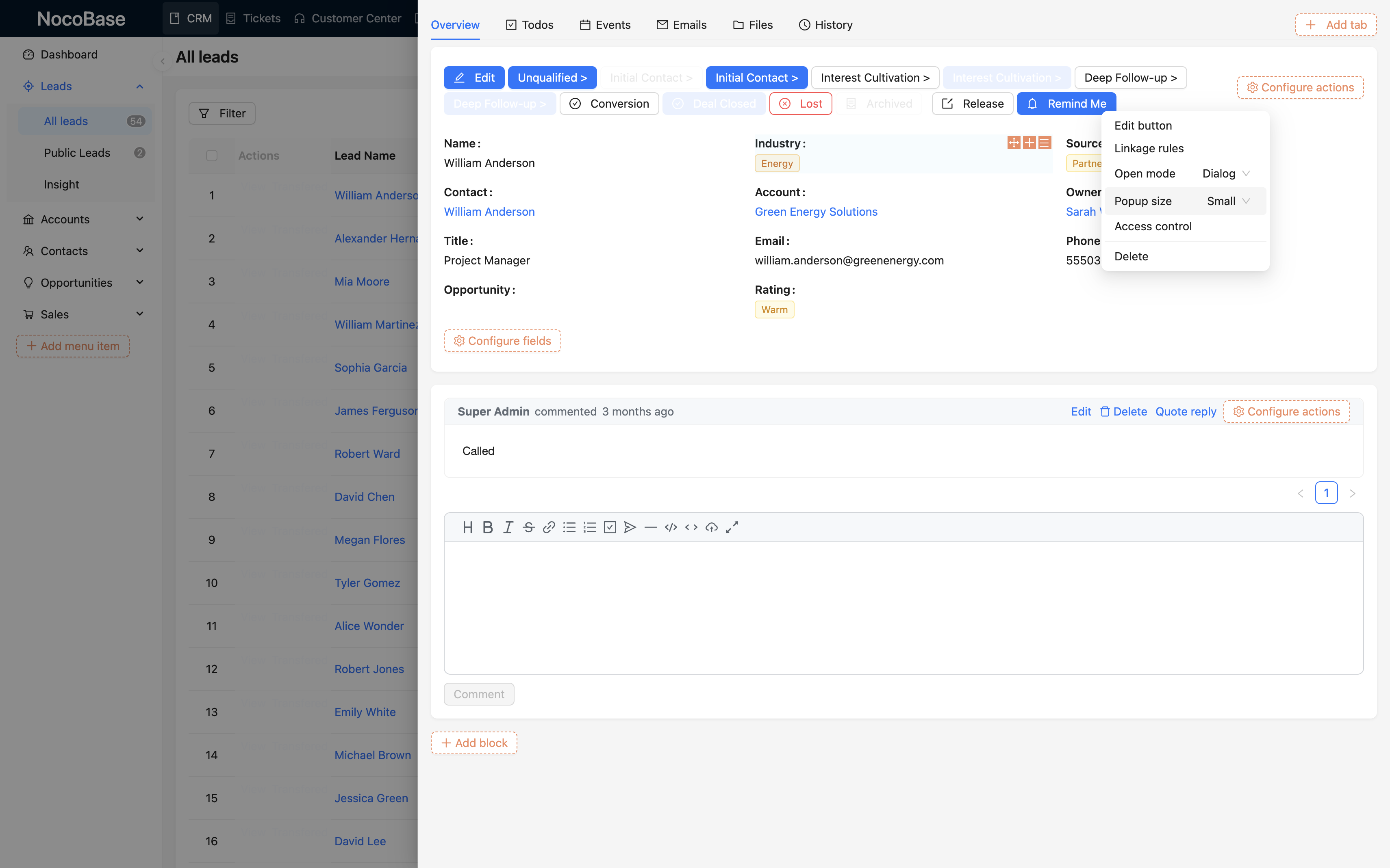 NocoBase 演示界面