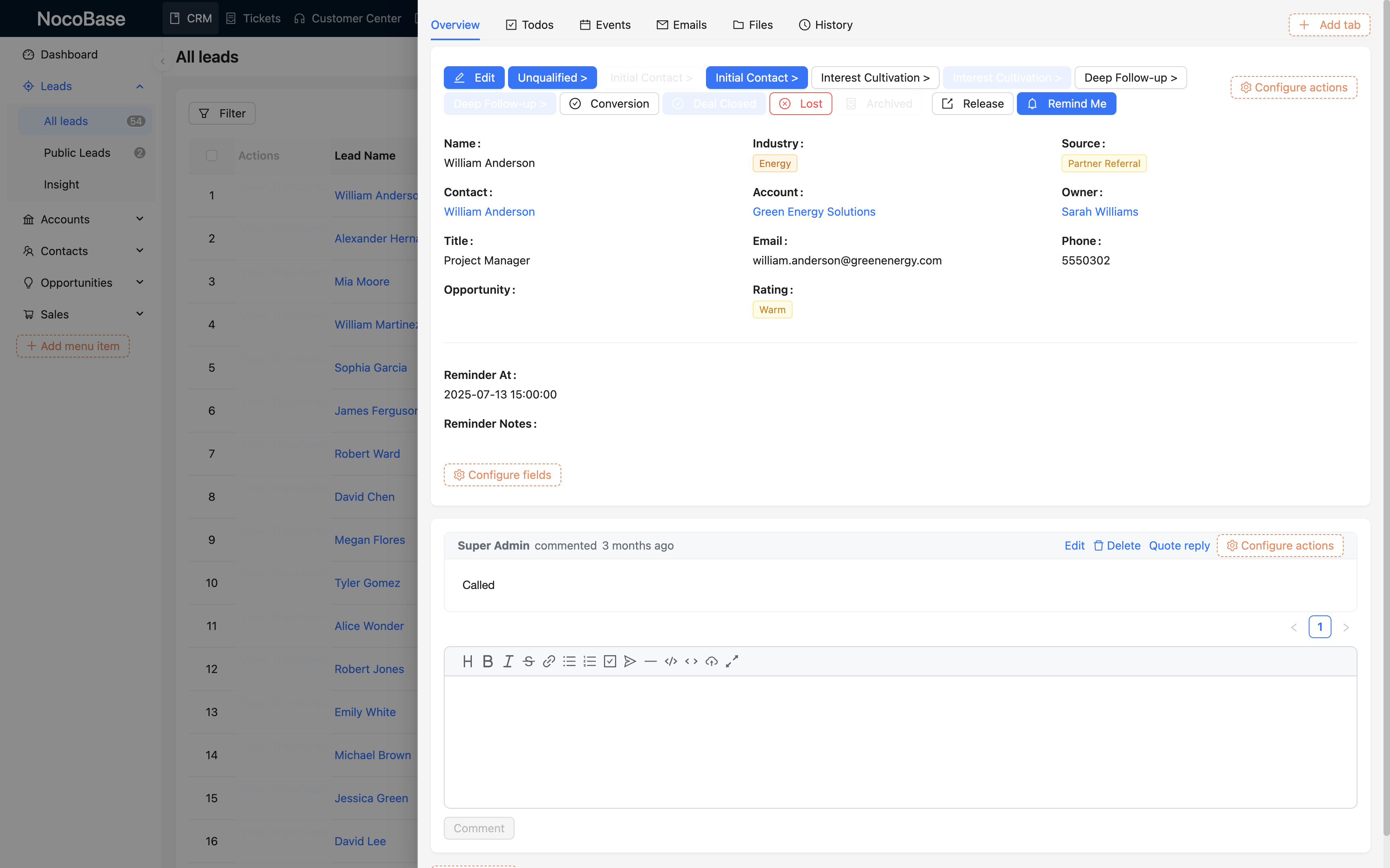 NocoBase 演示界面