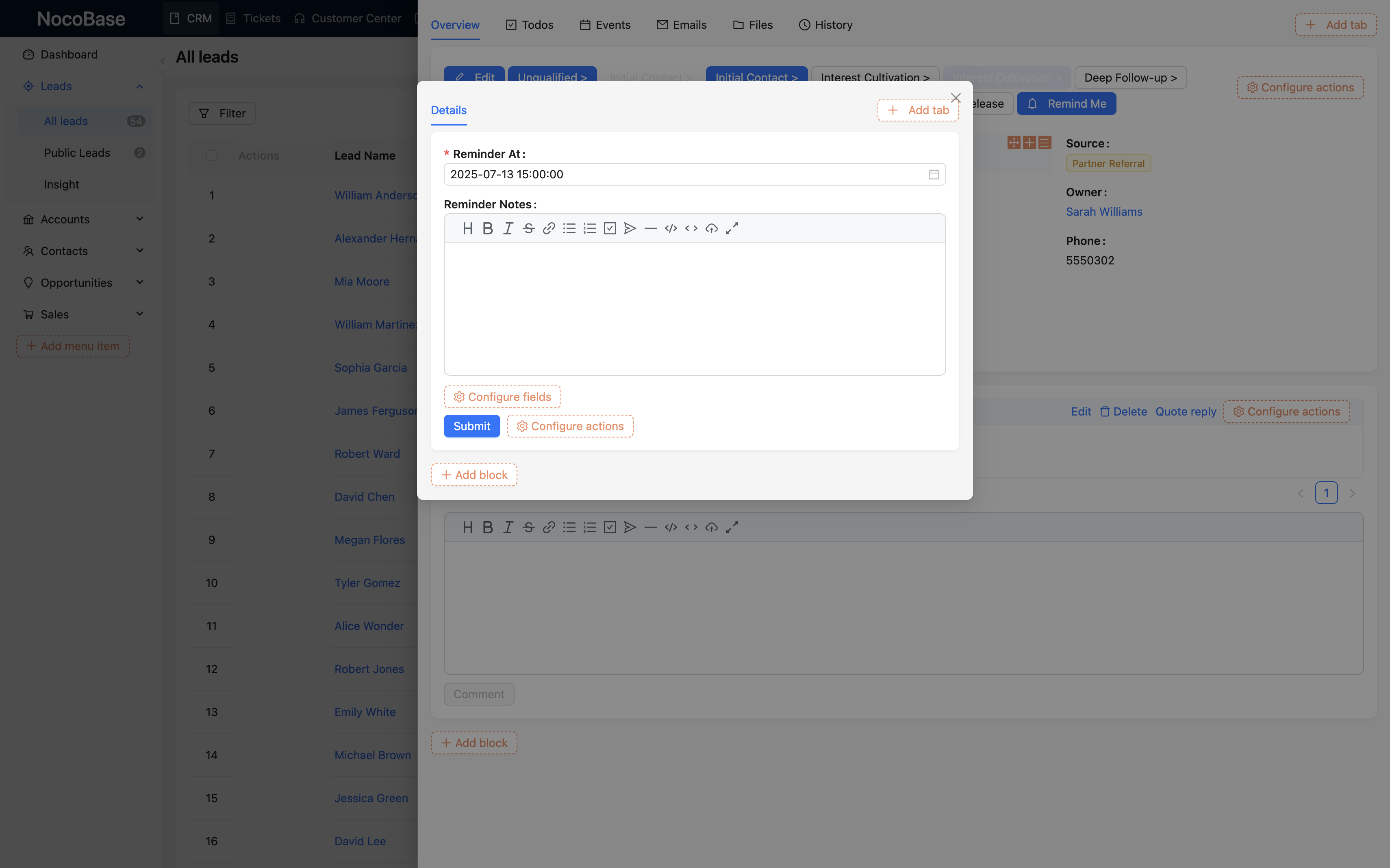 NocoBase 演示界面