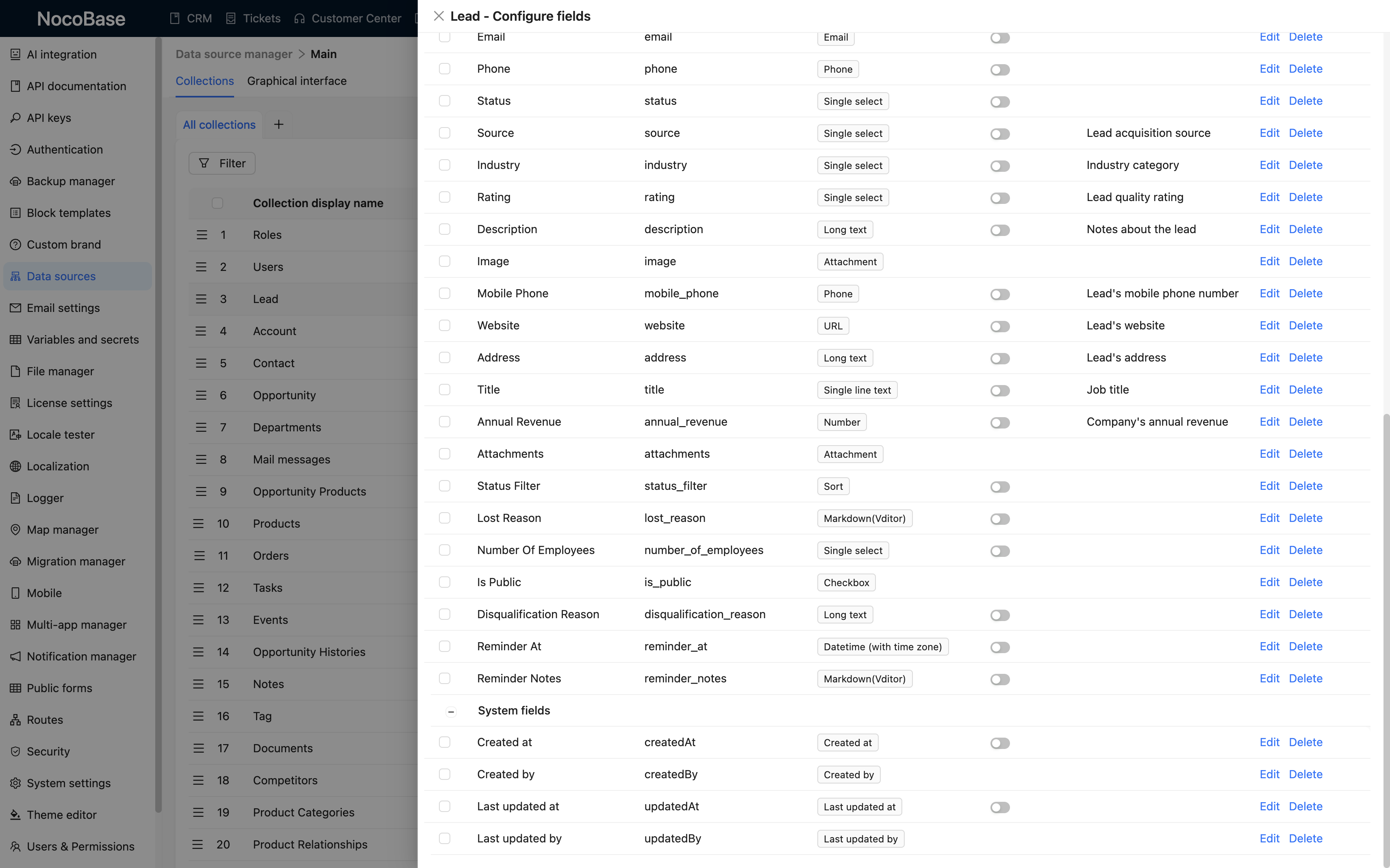 NocoBase 演示界面